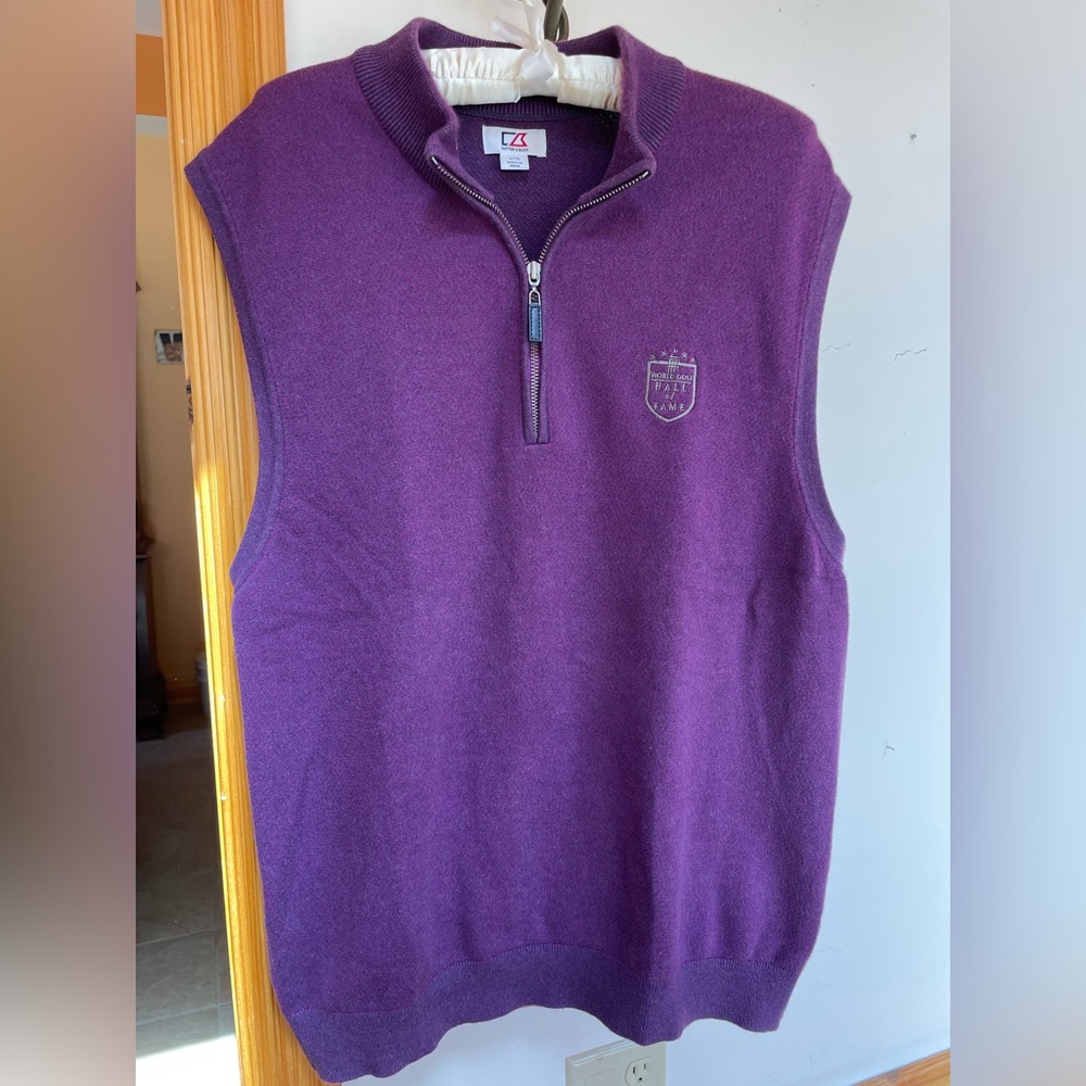 Cutter and Buck World Golf Hall of Fame half zip golf vest